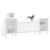 Mueble Para Tv Madera Contrachapada Blanco Brillo 160x35x55 Cm