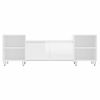 Mueble Para Tv Madera Contrachapada Blanco Brillo 160x35x55 Cm