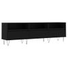 Mueble De Tv Madera Contrachapada Negro 150x30x44,5 Cm