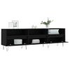 Mueble De Tv Madera Contrachapada Negro 150x30x44,5 Cm