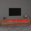 Mueble De Tv Con Luces Led Roble Sonoma 270x35x40 Cm