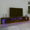 Mueble De Tv Con Luces Led Marrón Roble 260x36,5x40 Cm