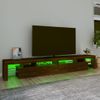 Mueble De Tv Con Luces Led Marrón Roble 260x36,5x40 Cm