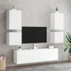 Muebles De Tv De Pared 6 Piezas Madera De Ingeniería Blanco