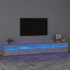 Mueble De Tv Con Luces Led Gris Hormigón 270x35x40 Cm