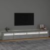 Mueble De Tv Con Luces Led Gris Hormigón 270x35x40 Cm