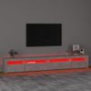 Mueble De Tv Con Luces Led Gris Hormigón 270x35x40 Cm