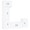 Set De Muebles Para Tv 5 Piezas Madera Contrachapada Blanco