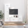 Set De Muebles Para Tv 5 Piezas Madera Contrachapada Blanco