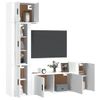 Set De Muebles Para Tv 5 Piezas Madera Contrachapada Blanco