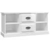 Mueble De Tv Madera Contrachapada Blanco Brillo 99,5x35,5x48 Cm