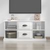 Mueble De Tv Madera Contrachapada Blanco Brillo 99,5x35,5x48 Cm