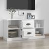 Mueble De Tv Madera Contrachapada Blanco Brillo 99,5x35,5x48 Cm