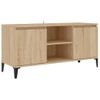 Mueble De Tv Con Patas Metal Color Roble Sonoma 103,5x35x50 Cm