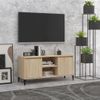 Mueble De Tv Con Patas Metal Color Roble Sonoma 103,5x35x50 Cm