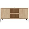 Mueble De Tv Con Patas Metal Color Roble Sonoma 103,5x35x50 Cm