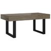 Mesa De Centro Mdf Y Hierro Gris Y Negro 90x45x40 Cm