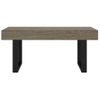 Mesa De Centro Mdf Y Hierro Gris Y Negro 90x45x40 Cm