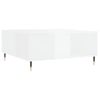 Mesa De Centro Madera Contrachapada Blanco Brillo 80x80x36,5 Cm