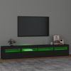 Mueble De Tv Con Luces Led Negro 240x35x40 Cm