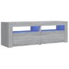 Mueble De Tv Con Luces Led Gris Sonoma 120x35x40 Cm