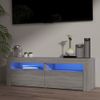 Mueble De Tv Con Luces Led Gris Sonoma 120x35x40 Cm