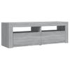 Mueble De Tv Con Luces Led Gris Sonoma 120x35x40 Cm