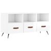 Mueble De Tv Madera Contrachapada Blanco Brillo 102x36x50 Cm