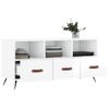 Mueble De Tv Madera Contrachapada Blanco Brillo 102x36x50 Cm