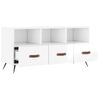 Mueble De Tv Madera Contrachapada Blanco Brillo 102x36x50 Cm