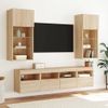 Muebles Tv Pared Con Led 5 Piezas Madera Ingeniería Roble Sonoma