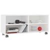 Mueble De Tv Con Ruedas Madera Contrachapada Blanco 90x35x35 Cm