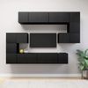 Juego De Mueble Para Tv De 10 Piezas Aglomerado Negro