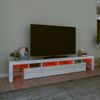 Mueble De Tv Con Luces Led Blanco Brillante 230x36,5x40 Cm