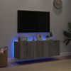 Muebles Tv De Pared Con Luces Led 2 Unidades Gris Sonoma 60x35x41 Cm