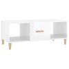 Mesa De Centro Madera Contrachapada Blanco Brillo 102x50x40 Cm