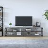 Mueble Tv Metal Y Madera Contrachapada Gris Sonoma 200x30x50 Cm