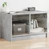 Mueble De Tv Con Puertas De Vidrio Gris Hormigón 68x37x42 Cm