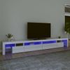 Mueble De Tv Con Luces Led Blanco Brillante 290x36,5x40 Cm