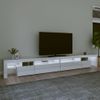 Mueble De Tv Con Luces Led Blanco Brillante 290x36,5x40 Cm