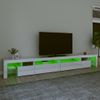 Mueble De Tv Con Luces Led Blanco Brillante 290x36,5x40 Cm