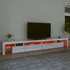 Mueble De Tv Con Luces Led Blanco Brillante 290x36,5x40 Cm