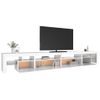 Mueble De Tv Con Luces Led Blanco Brillante 290x36,5x40 Cm