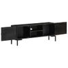 Mueble Para Tv De Madera Maciza De Mango Negro 115x30x46 Cm