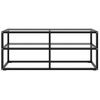 Mueble Para Tv De Vidrio Templado Negro 100x40x40 Cm