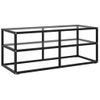 Mueble Para Tv De Vidrio Templado Negro 100x40x40 Cm