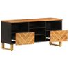 Mueble De Tv Madera Maciza Mango Marrón Y Negro 100x33,5x46 Cm