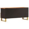 Mueble De Tv Madera Maciza Mango Marrón Y Negro 100x33,5x46 Cm