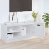 Mueble De Tv Madera Contrachapada Blanco Brillo 102x35,5x36,5cm