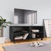 Mueble De Tv Con Ruedas Madera Contrachapada Negro 90x35x35 Cm